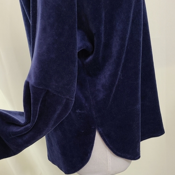 Amanda Uprichard blue velvet asymmetrical off shoulder top size small - Picture 6 of 6